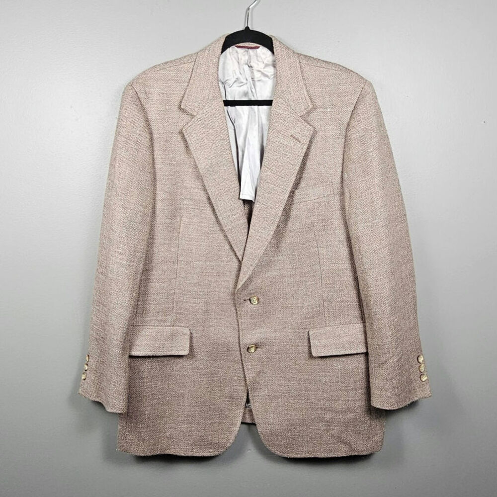 Graham & Gunn Mens 44 Tweed Blazer‎ Sport Coat Vintage 70s Multicolor Tweed
